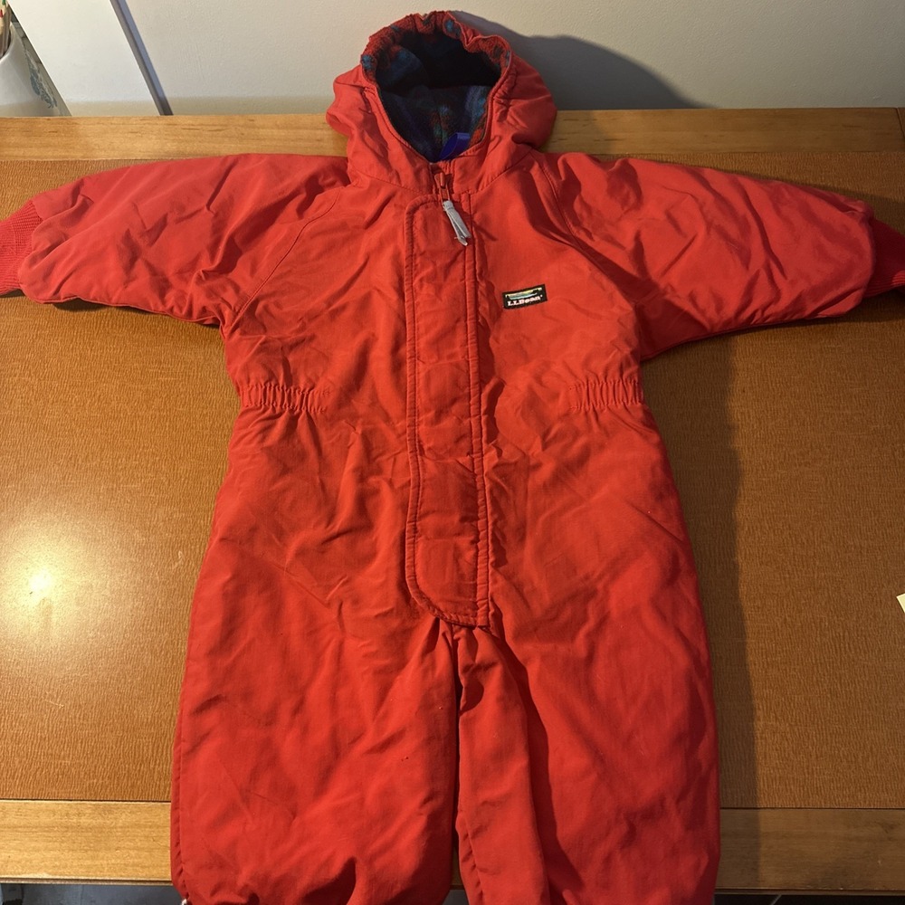 Vintage L.L. Bean Kids Red Puffer Snowsuit 9-12 months